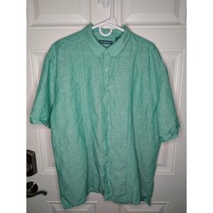 Cubavera Men's XXL Shirt Linen Blend Green Button Up Resort Wear Summer Beach